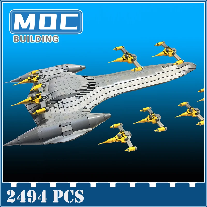 kf-S10561a5387da4ecba50598a9dcafbf8fV MOC Space Wars N-1 Fighter Building Blocks Set For Naboo Royal StarShip UCS SW Battle Airplane Bricks Model Toys Kids Gifts - Image 1