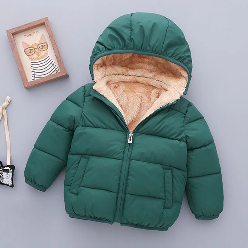 kf-S1cf8ccb1aac54c529b6351a832ebaeb0D Winter Baby Kids Fleece Jacket For Children Cartoon Coats Autumn Boys Warm Hooded Down Jackets Girls Plush Warm Outerwear - Image 1