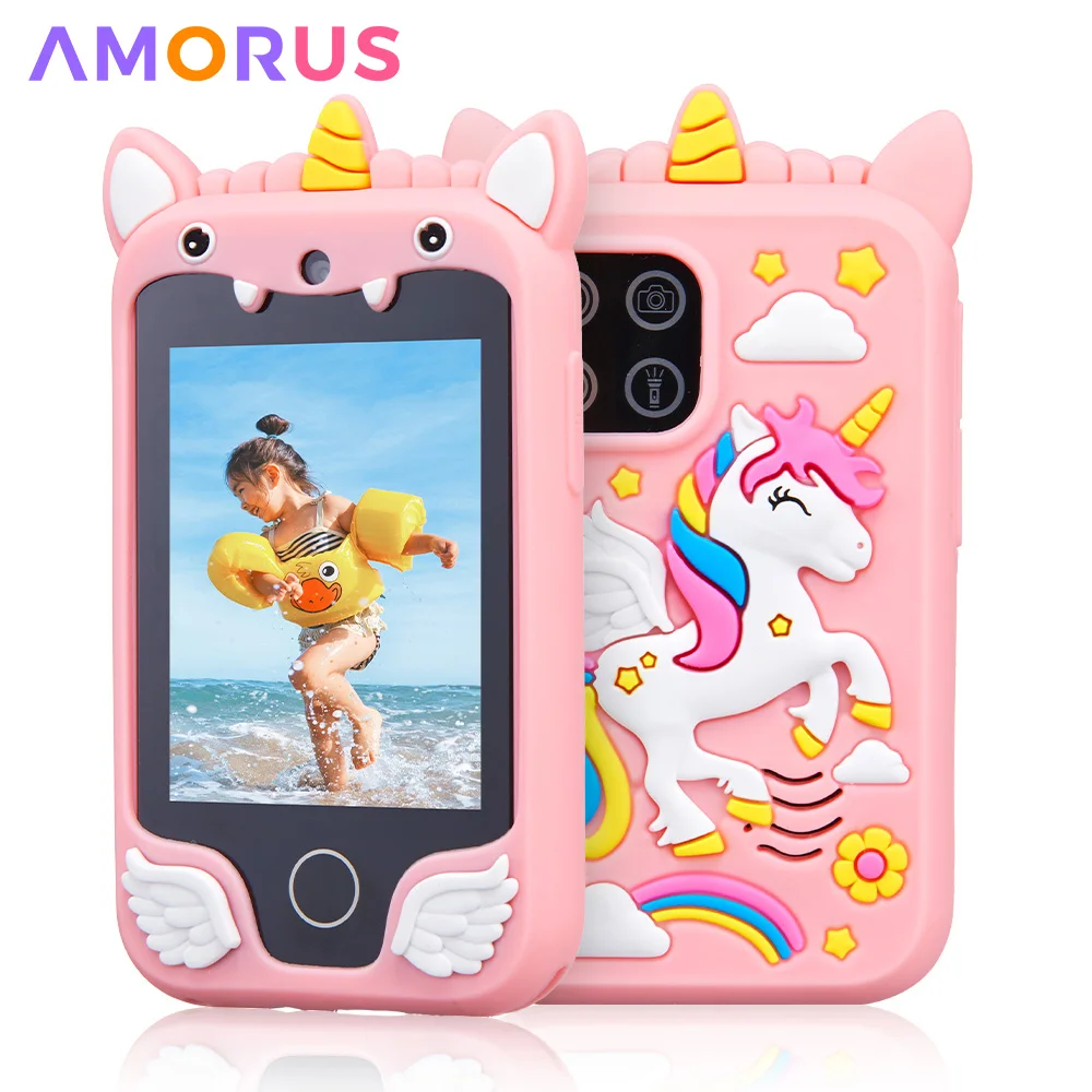 kf-S202ba4f1406344ec84a7f2ce89e5b1deU Kids Smart Phone Camera Toys Touchscreen Unicorn Baby Mobile MP3 Player Digital Camera Educational Toys for Girls Boys Age 3-8 - Image 1