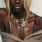 ZAA Metal Stars Moon Waterfall Tassels Pendant Necklaces for Women Vintage Statement Jewelry Holiday Party Gifts