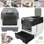 Self-Cleaning Large Cat Litter Box with Anti-Splash Drawer Design for Easy Maintenance