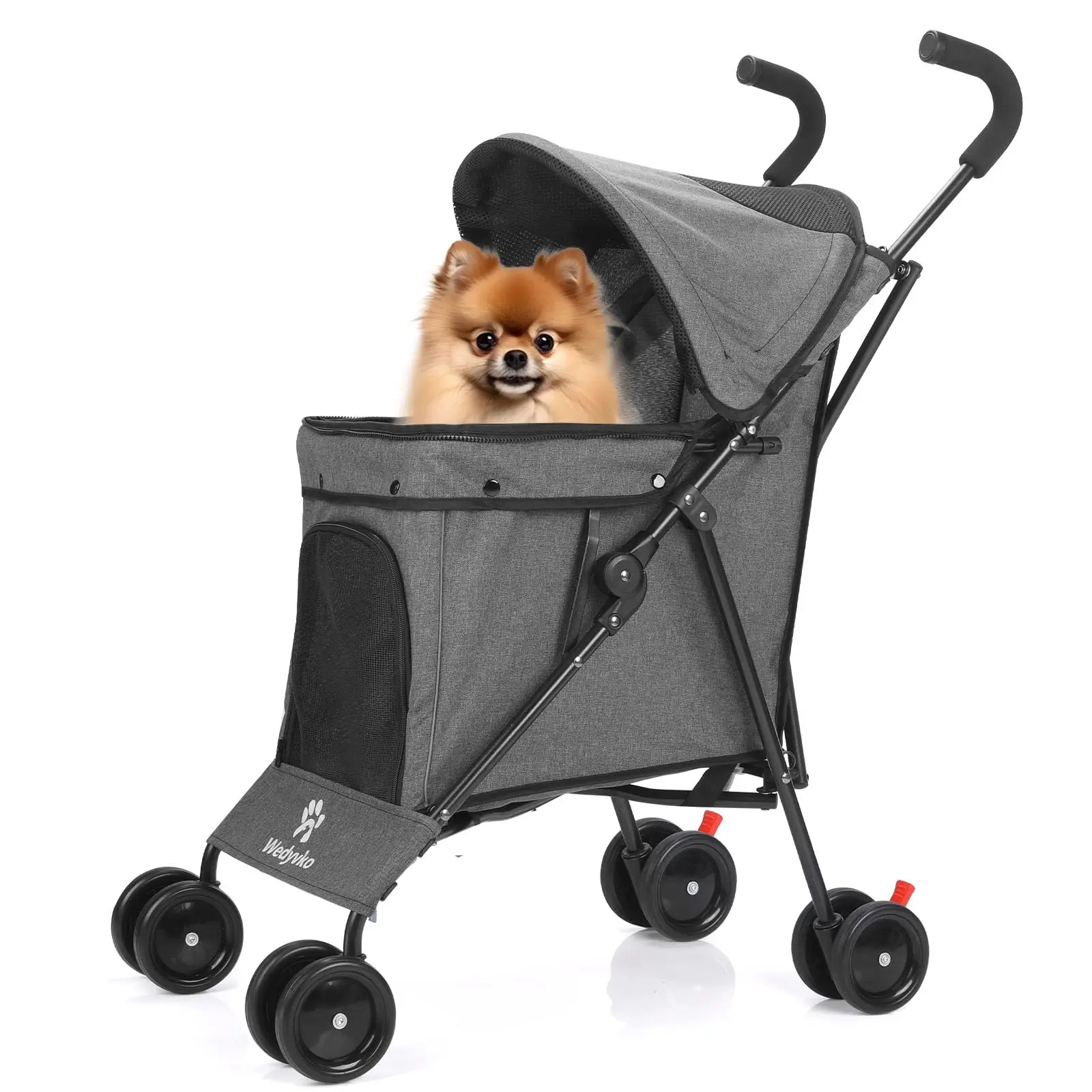 kf-S3ac8b24570bc43a5b803cde7a866efcfr Travel Portable Dog Stroller, Pet Stroller for Small Puppy Dogs & Cats, Up to 33 lbs, Dark Grey - Image 1