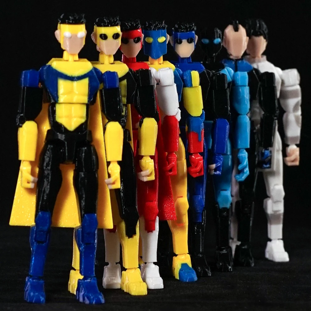 kf-S3bb9aa084d274502a8e09a426b860398S 3D Printed Invincible Toys Action Figures Anime Model Lucky Dummy 13 Superheroes Mark Thragg Multi-Jointed Toy Ornaments Gifts - Image 1