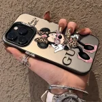 Fashion Minnie Y2K Phone Case For iPhone 17 16e 16 15 14 13 12 11 Leopard Print mini Pro Max Air Plus Anti Fall Matte Back Cover