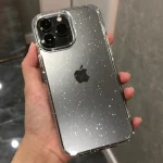 Luxury Glitter Bumper Bling Clear Case For iPhone 16 15 14 13 12 11 Pro Max mini X XS Max XR Plus Silicone Acrylic Cover funda