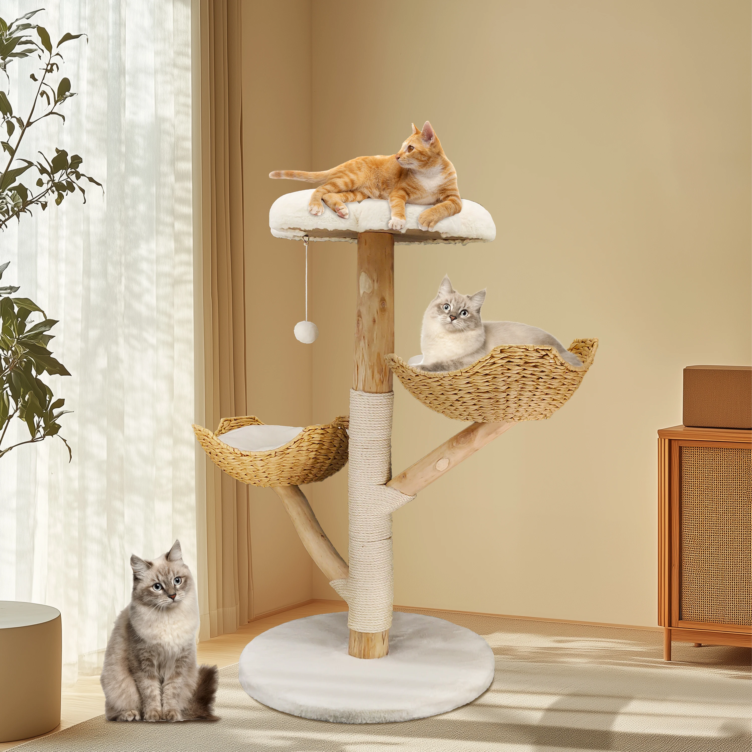kf-S48c483f57a7148138fbbbf84e5beaac3U Bingopaw Cat Tree Tower Condo Furniture Scratch Post for Kittens Pet House Play - Image 1