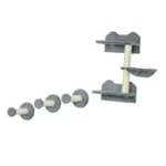 Cat Wall Shelf Set Trees Condos Multi-level Climbing Cat Furniture Grey Scratching Post for Pet Cats Accessories