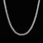 ICEBLING 3/4/5/6MM Round Cut CZ Stone Tennis Necklace Iced Out Single Row Cubic Zirconia Necklace for Men Women Hip Hop Jewelry