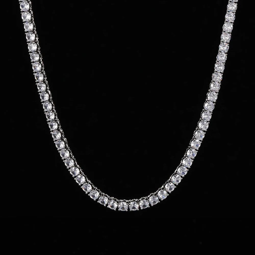 kf-S6338df153e3d47baab1321c14a963757C ICEBLING 3/4/5/6MM Round Cut CZ Stone Tennis Necklace Iced Out Single Row Cubic Zirconia Necklace for Men Women Hip Hop Jewelry - Image 1