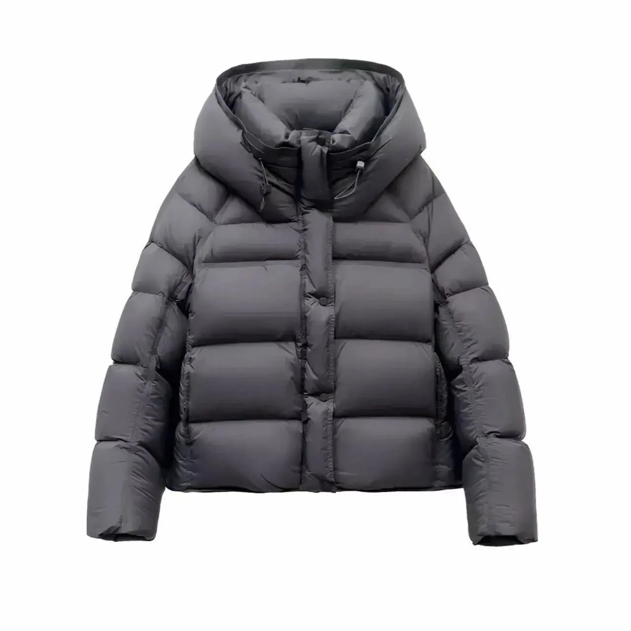 kf-S66b8e09866f44ab4a490fd7ff0928b251 2025 New Women Cotton Padded Jacket Winter Short Hooded Loose Cotton Coat Korean Women Parkas Coat Solid Outwear Women Puffer - Image 1
