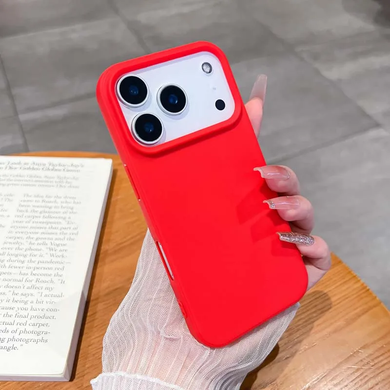 kf-S70b81302185e4d45967e95a6e63608a6V Luxury Matte Candy Color Silicone TPU Soft Phone Case for IPhone 17 Air 16 15 14 13 Pro Max 16E Back Cover Colorful Shell Caque - Image 1