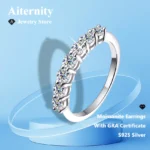 D VVS1 Moissanite Ring 925 Sterling Sliver With GRA Certificate Eternity Band Wedding Engagement Rings For Women And Men