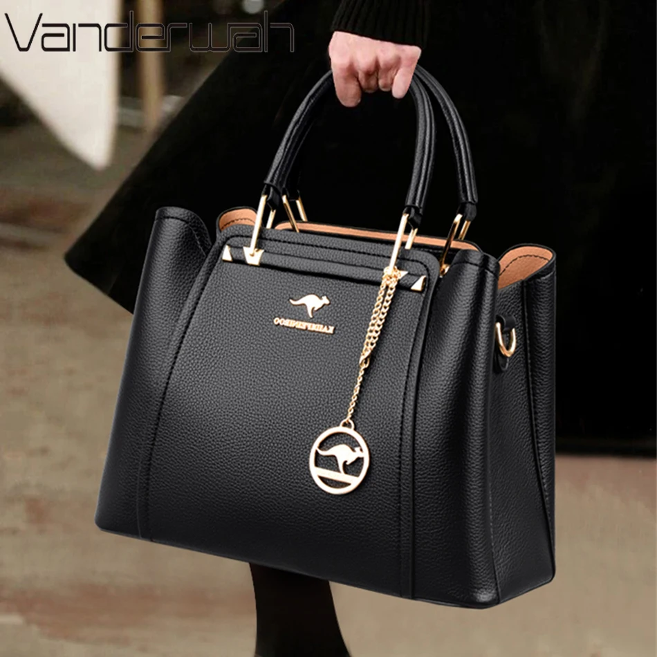 kf-S7dbf80d5d9d043b98e60a9fc1e336a2eT 2024 Luxury Women Designer 3 Layers Shoulder Crossbody Sac Ladies Large Capacity Leather Handbags Shopper Brand Messenger Totes - Image 1
