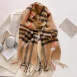 2025 New Girl Student Grid Autumn/Winter Double Sided Cashmere Imitation Scarf for Student Couples, Winter Luxury Warm Shawl
