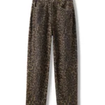 Leopard Print Jeans for Women High Waisted Y2k Retro Fashion Streetwear Denim Pants Hip Hop Straight Wide Leg Baggy Jeans