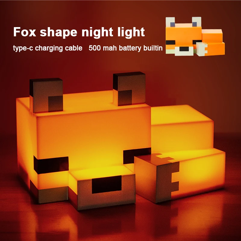 kf-S8411b7a6ce1a424ba6ea31836cfebc1bd MC Game Cute Fox Night Light Soft Orange Glow Officially Licensed Decor And Desk Lamp For Gaming Room Or Kids And Tween Bedroom - Image 1