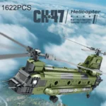 1622PCS CH-47 Chinook Transport Plane Building Blocks Military Armed Helicopter Fighter Model Bricks Kids Toys Christmas Gifts