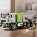 1:50 Electric Vacuum Cleaner Sweeper Garbage Truck Model Toy Alloy Diecast Light Sound Engineering Vehicle Gifts for Children