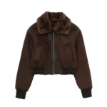 Autumn and Winter New Women's Casual Standing Neck Contrast Strap Decoration Loose Double sided Jacket Coat