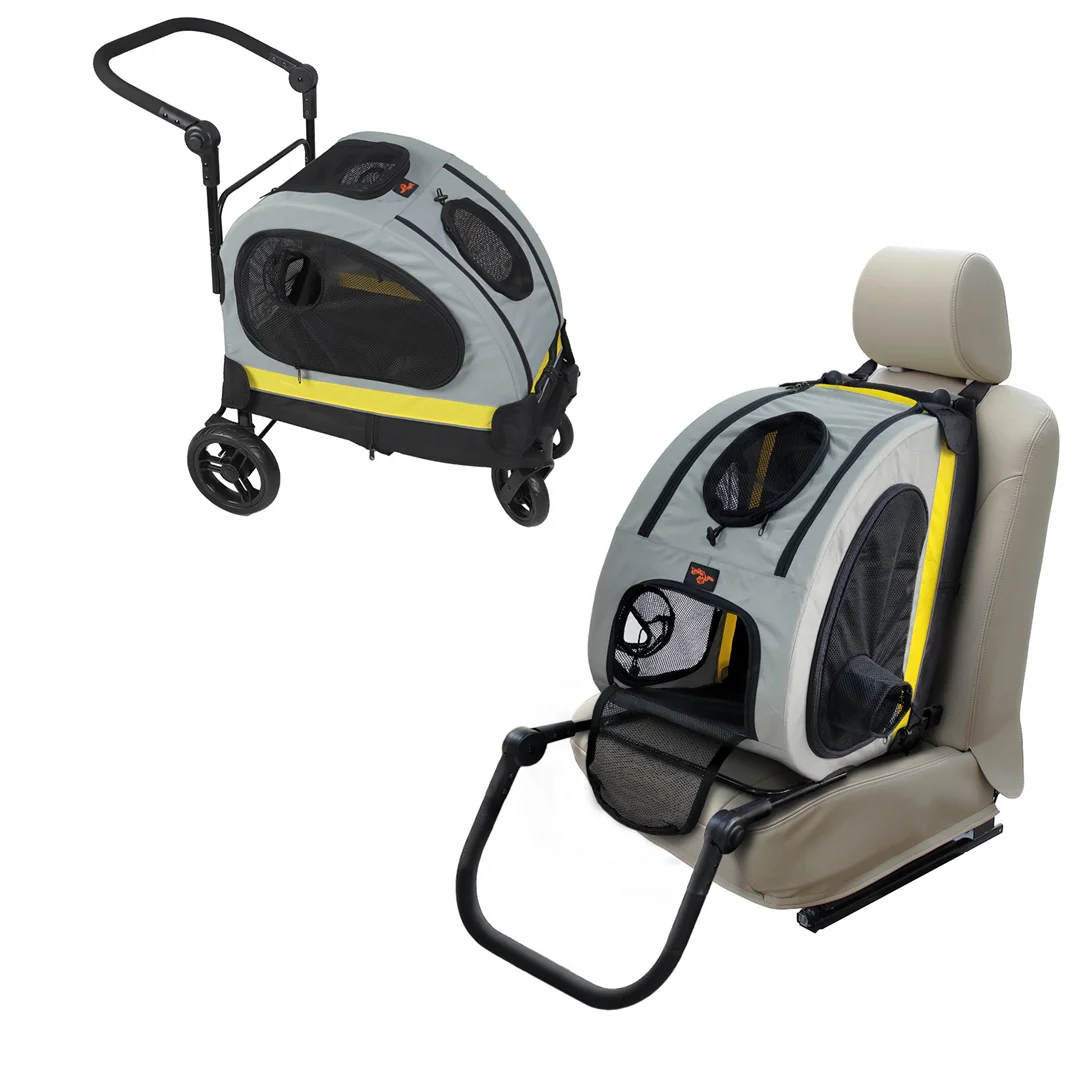 kf-S9f70b822533b421597539f8118e00e627 2 in 1 Portable Pet Travel Stroller with Detachable Handle Convertible Car Seat Pushchair for Small Dogs And Cats - Image 1