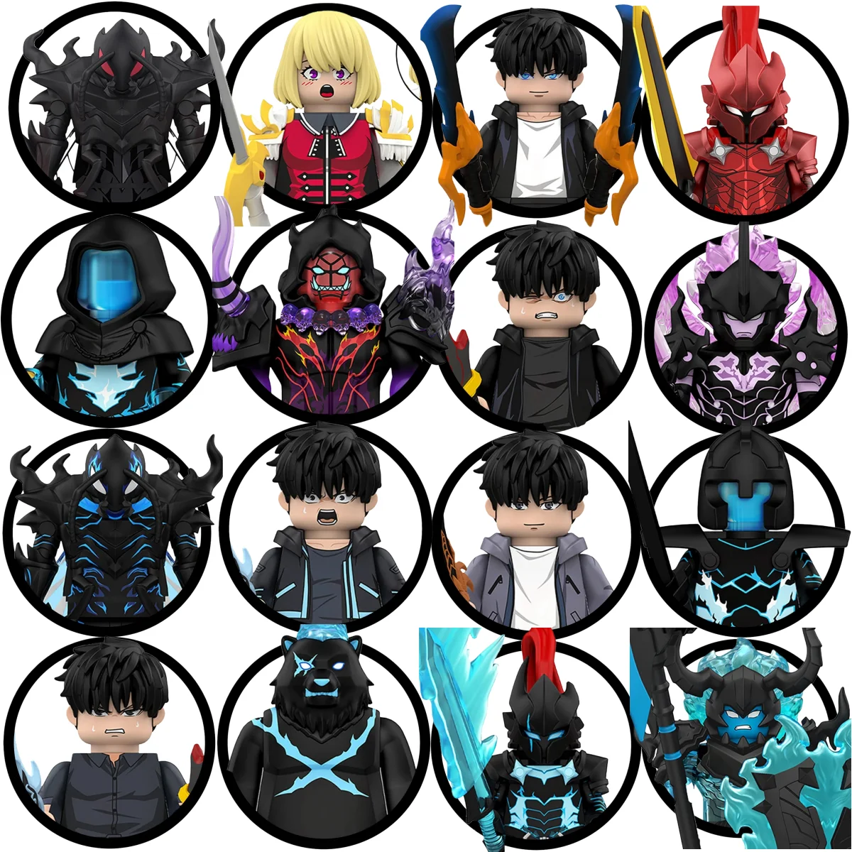 kf-Sa49836be91514da89ba38b7959f68316x WM6220 WM6221 Anime Cartoon TV Solo Leveling Man S Hunter Level Up Mini Building Blocks Figures Christmas Festival Game Gitf Toy - Image 1