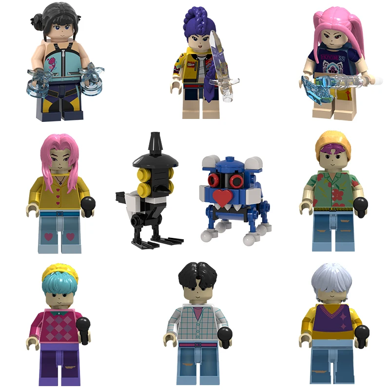kf-Sb50d8278cb584a50a104308448d12aacy KPop Demon Hunters Building Blocks Rumi Mini Action Figure Building Block Toy Peripherals Desk Decoration Christmas Gift For kid - Image 1