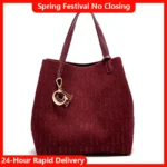 Ladies Tote Bag Large Capacity Ladies Shoulder Bag Simple Daily Commuter Bag Ladies Crossbod Solid Colour Letter Print Design