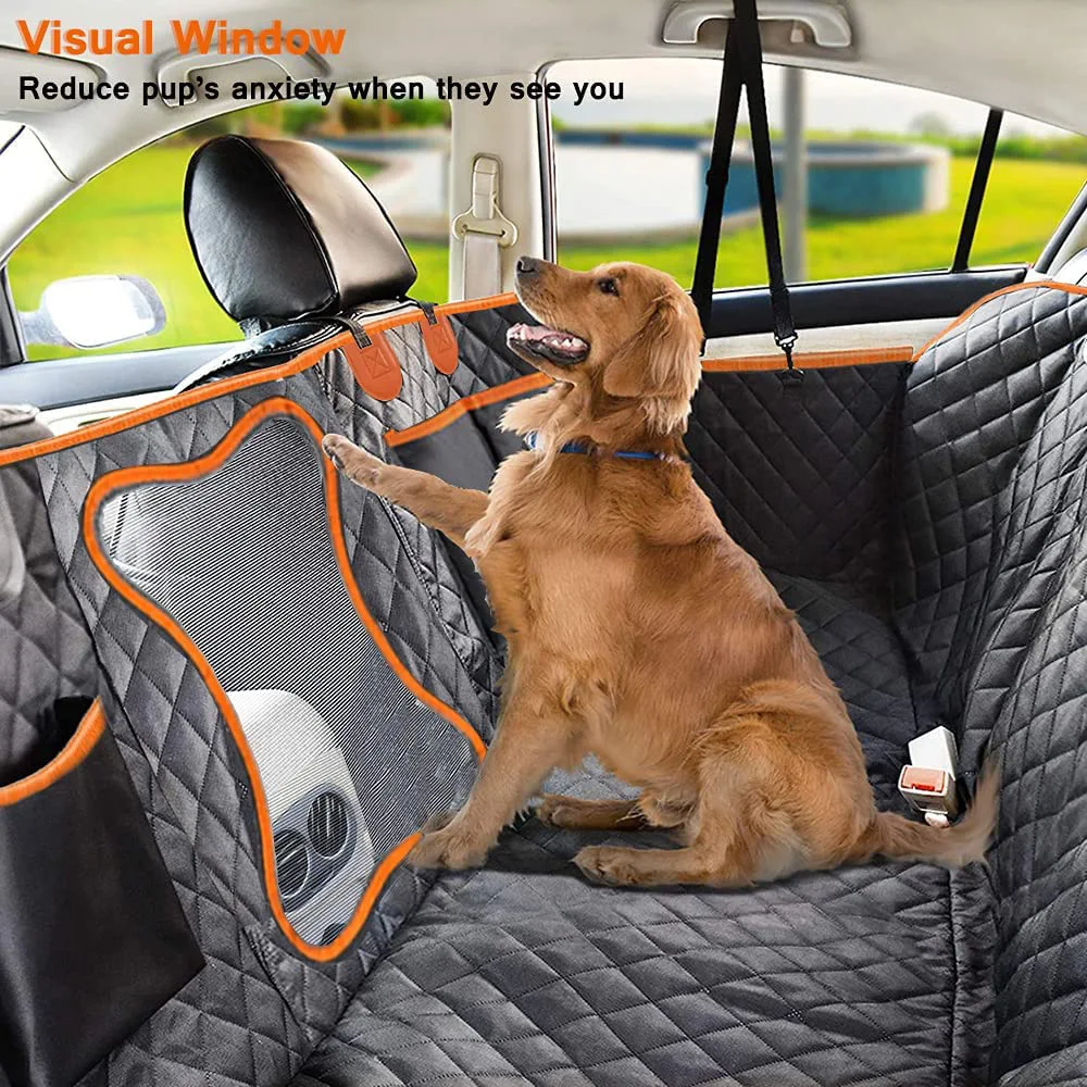 kf-Sb98afd29089041938ca5b3c94d2bf5bfb Universal Waterproof dog car seat cover for back seat pet car seat cover with Mesh Window Double-layer thickening Anti-dirty - Image 1