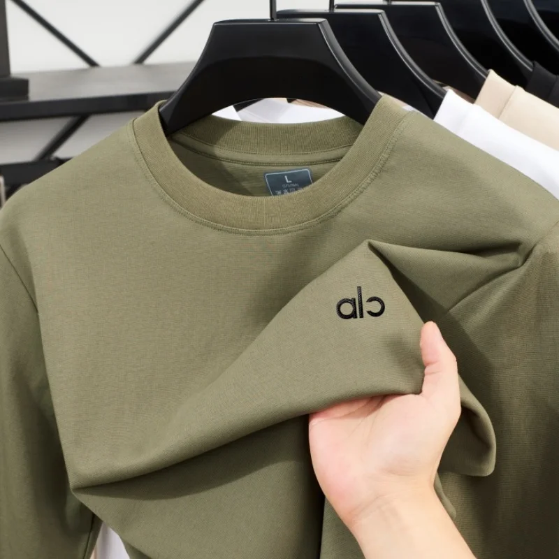kf-Sba04e6ede4324b1abad10acc766e59d1E Fashionable Spring and Autumn New Comfortable Round Neck T-shirt High end Men's Bestselling Letter Embroidered Long Sleeve Top - Image 1