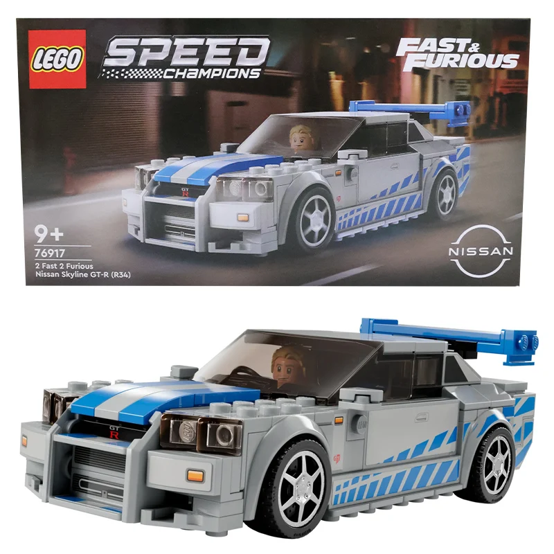 kf-Sbbfa98be1ce142aa9627163eaefd9d80w LEGO 76917 Speed Champions 2 Fast 2 Furious Nissan Skyline GT-R (R34) - Image 1