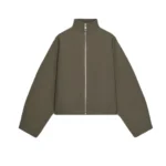 Vintage Stand Collar Women's Cropped Jacket Zipper Loose Full Sleeve Thick Warm Coat 2025 Autumn Winter Lady New in Outwear