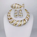 Dubai Gold Plated Jewelry Sets For Women Surround Big Necklace Plate 18K Original For Wedding Banquet Parties Luxurious Jewelry