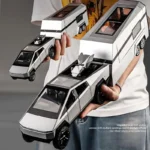Cybertruck Pickup Trailer RV Metal Alloy Toys Car Model Diecast Off-road Vehicle Gift For Boys Kids Collection truck ornaments