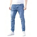 Fashion Men's Skinny Jeans Ripped Stretchable Slim Fit Jeans Streetwear Casual Long Pants For Men