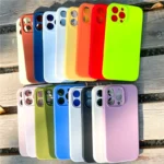 For iPhone 15 16 pro max Case Neon Liquid Silicone 13 XR XS Max Fluorescent Funda Cases for iPhone 14 11 Pro Max Lens Full Cover