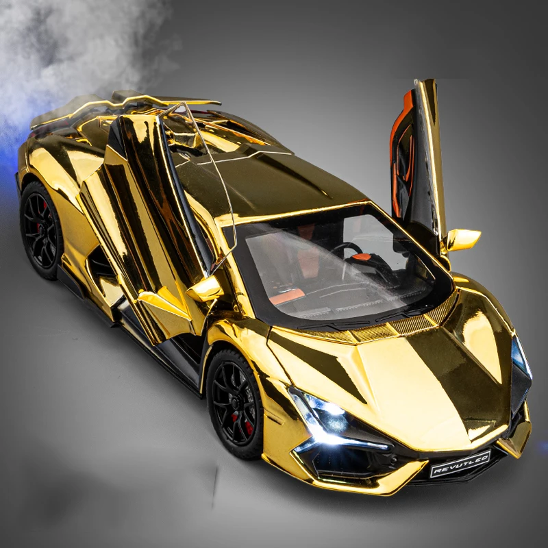 kf-Sf25a2a8093774d199d2d475f26ce557b5 1:24 Lamborghini Revuelto Spray Plating Version With Water Spray, Fog Effect Realistic Simulation Alloy Model Boy Gift - Image 1