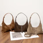New Women's Natural Suede Leather Shoulder Bags Female Soft Cowhide Durable Crossbody Bag Ladies Fashion Trend Commute Handbags