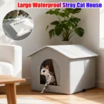 Large Cat Nest Waterproof Outdoor Stray Cats Winter House Rainproof Moisture-Proof Enclosed Tent Large Space Pet Sleeping Cave