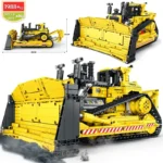 MOC-83447 Remote Control Mechanical D11 Bulldozer City Construction Vehicle Building Blocks Model Large Crane Truck Toys For Kid