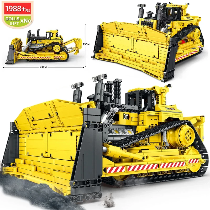 kf-Sfab50692aca943e79787d496d5cc16c1p MOC-83447 Remote Control Mechanical D11 Bulldozer City Construction Vehicle Building Blocks Model Large Crane Truck Toys For Kid - Image 1