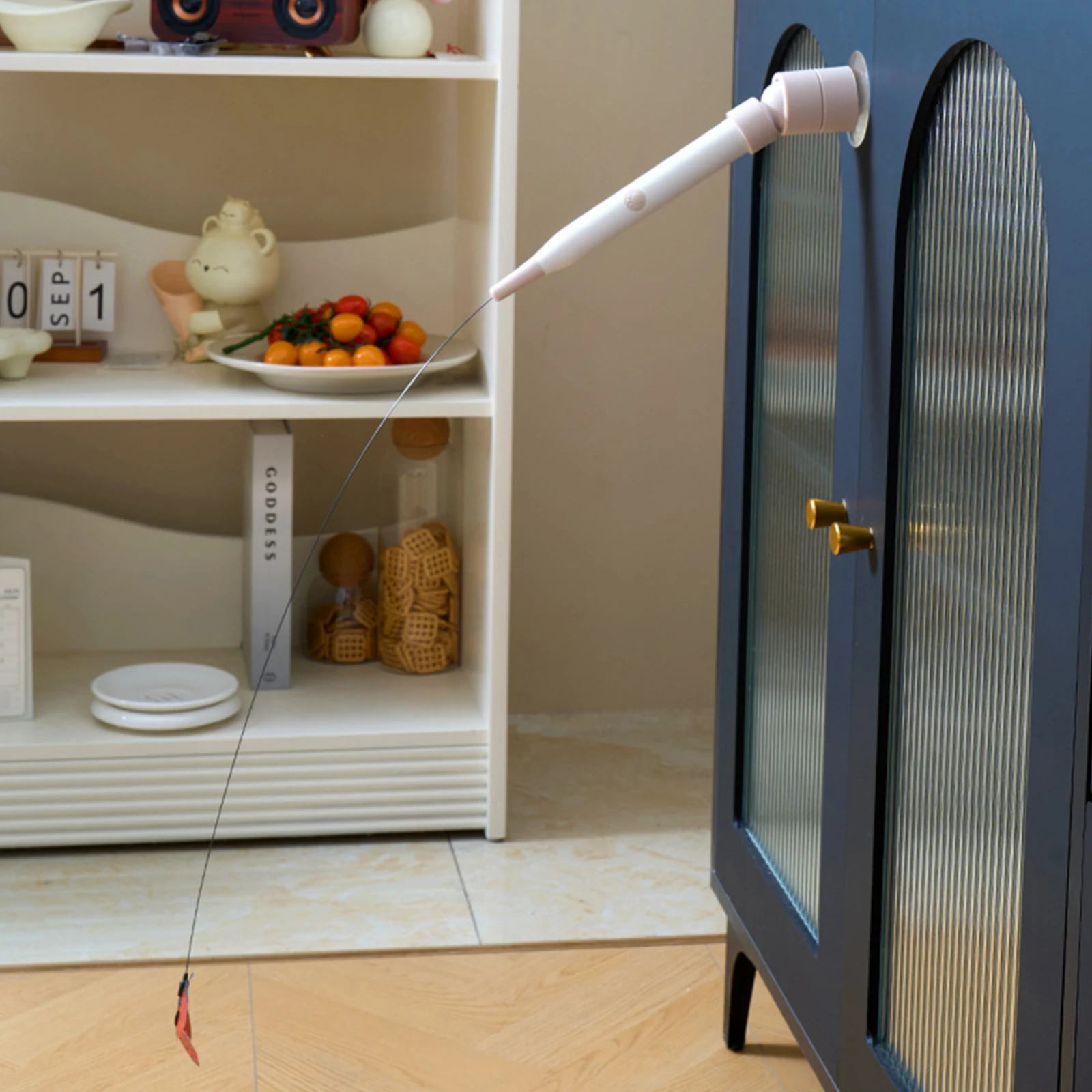 kf-Sfac1f34a07d8474fb9ace22239393413X Electric Butterfly Toy with Suction Cup Flutter Bug Cat Toys Spinning Butterfly Cat Toy Wand for Indoor Cats - Image 1