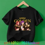 Hots Kids T-shirt KPop Demon Hunters Movie Round Neck Cartoon Girls Boys T Shirt Casual Baby Print Fashion Casual Girl Clothes