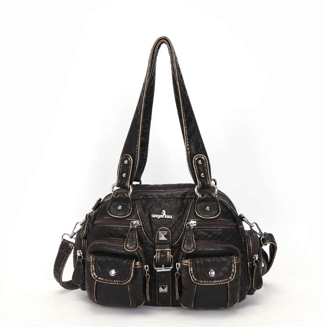 kf-Sfc8233dd1fea4310a489c52d7b869e43v Angel kiss Women Handbags Satchel Top-handle Handbag PU Shoulder Bag Dumpling Pack Give Gifts Shoulder Bags Phone Money Pack - Image 1