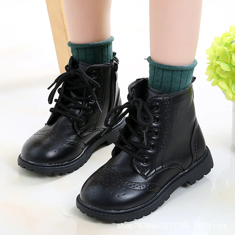 kf-H294f3b43182e4622ac0a00e3a5e3832fb Children Boots for Boys Girls Autumn Winter Vintage Classic Kids Ankle Boots Zipper Fashion Casual Zipper Boots 2022 Brand New - Image 1