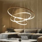 Black/White/Golden Modern pendant lights for living room dining room 4/3/2/1 Circle Rings acrylic aluminum body LED pendant Lamp