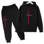 Kids Autumn Spring Casual Paris Print 2pcs Hoodie+Pants Tracksuits 2-13Years Boys Girls Fashion Streetwear Children Clothes Sets