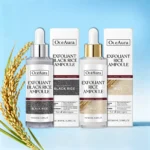 Rice Exfoliating Ampoule Set for Gentle Peel Pore Minimizing & Deep Hydration Brightening Oil Control Serum for All Skin Types