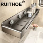 Wall Mount Bathroom Rack Bathroom Shelf Toilet Stainless Steel No Drill Hanging Rack Bathroom Organizer Hang for Kitchen Sink