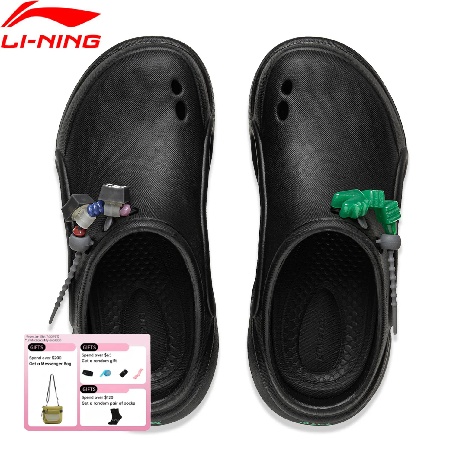 kf-S088b05cb5d8f4d76a0ace43a8fda2d99K Li-Ning Unisex E-SPORTS Slippers Comfortable Lightweight Fashionable LiNing Men Women Soft Platform Sandals AGAV001 - Image 1