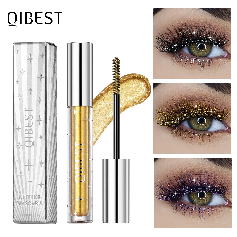 kf-S0a075d5e28514cc2bf1611546c5b69216 QIBEST Diamond Glitter Mascara Long Lasting Quick Dry Curling Extension Eyelashes Mascara Beauty Shiny Cosmetic For Women Makeup - Image 1
